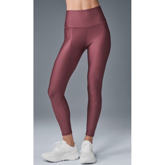 Alo Airlift Winter Warm High-Waist Leggings Burgundy Truffle Hi-Rise Brushed M - Picture 4 of 11